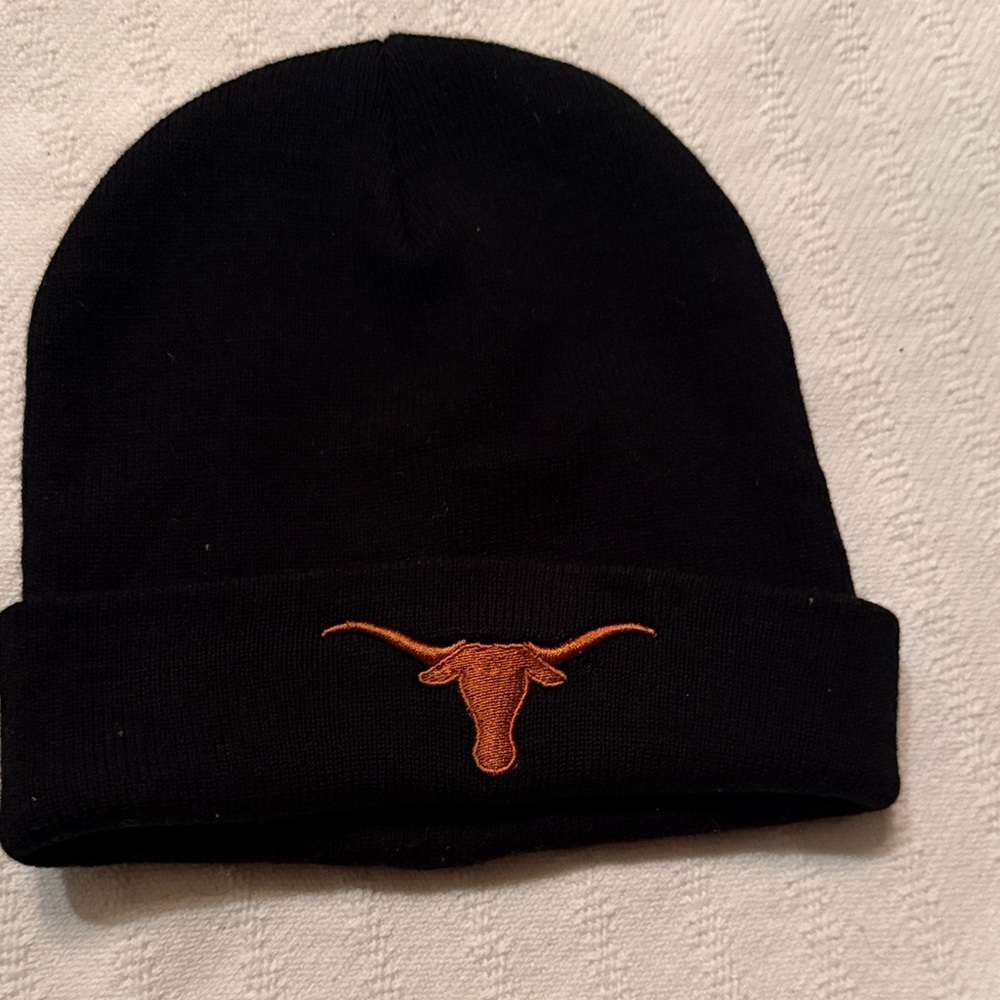 Black Beanie with Orange Embroidery